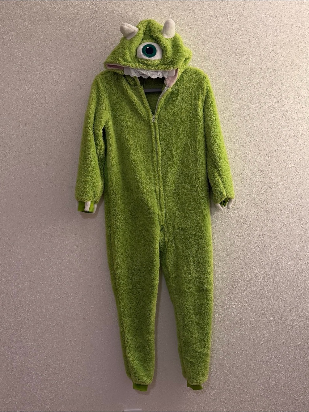Kids Green Monster One-Piece Hooded Fleece Costume